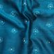 Firozee Blue Pure Raw Silk Fabric with Floral Thread Embroidery