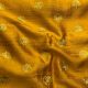 Mustard Yellow Pure Raw Silk Fabric with Floral Thread Embroidery